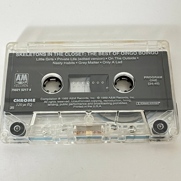 Skeletons In The Closet The Best Of Oingo Boingo Cassette Tape 1989 A&M Records - Picture 6 of 6